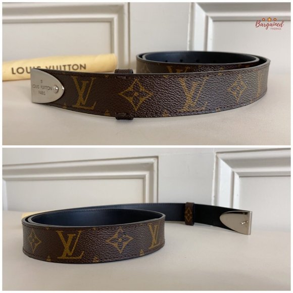 Authentic Louis Vuitton Brown Monogram Canvas Leather Buckle Belt 85/34 - MP075 - Picture 10 of 12
